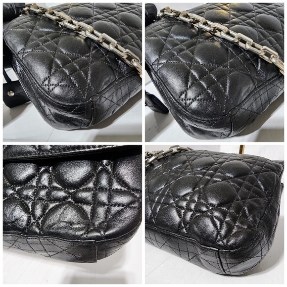 Authentic CHRISTIAN DIOR Lambskin Cannage Medium Miss Dior Flap Shoulder Bag Bla - Picture 13 of 16
